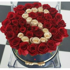 Roses in a box with your choice of letter